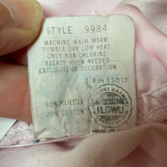 Vintage 80s Pink Nightgown Cottagecore Dress Ruffle Large - Picture 8 of 8